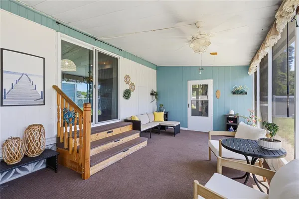 a living room with furniture