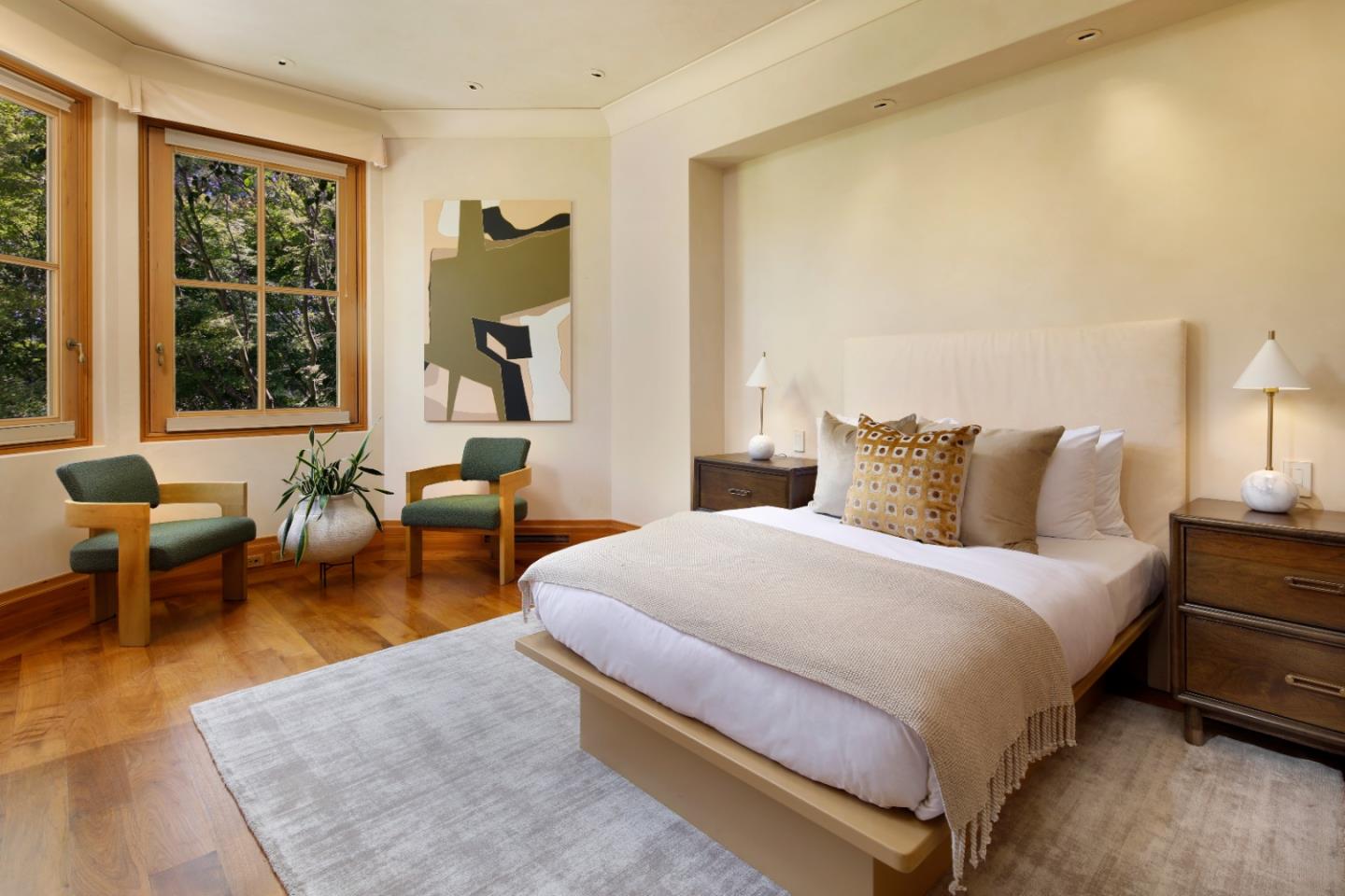 211 Winding Way Woodside, CA 94062 - Photo 19 of 32 a bedroom with bed and window