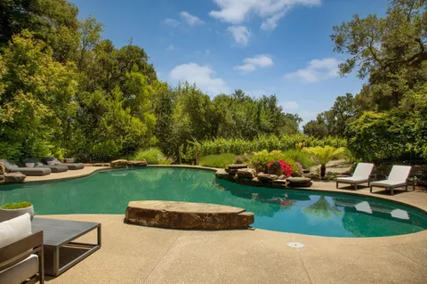 a view of yard with trees