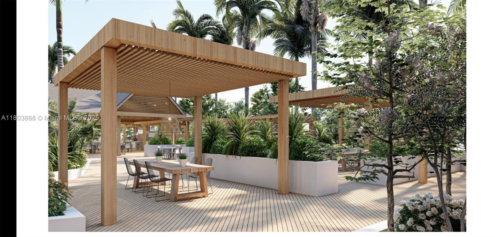 9 Island Avenue, Unit 1806 Miami Beach, FL 33139 - Photo 15 of 21 a view of a patio with table and chairs and potted plants