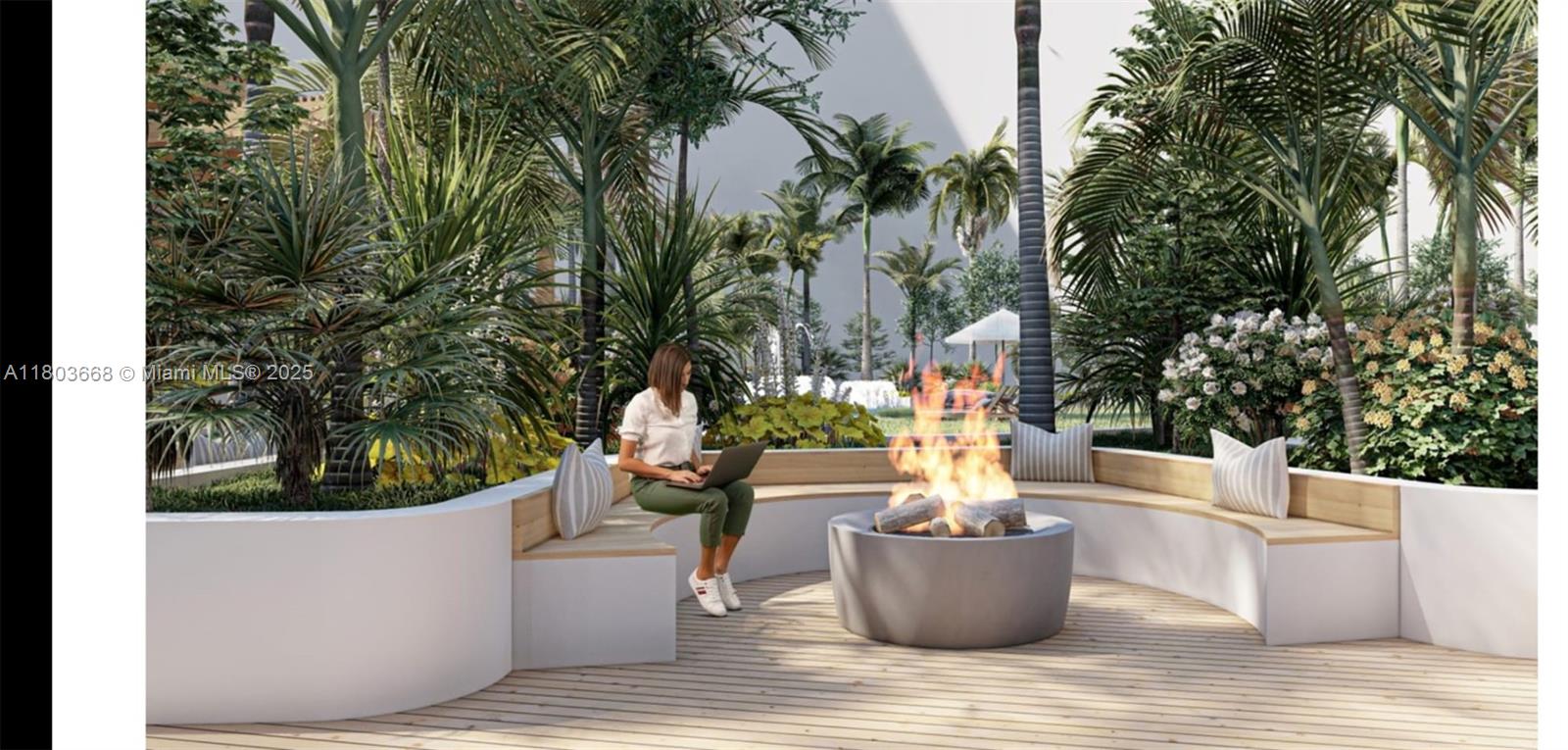 9 Island Avenue, Unit 1806 Miami Beach, FL 33139 - Photo 20 of 21 a view of a patio with plants and potted plants