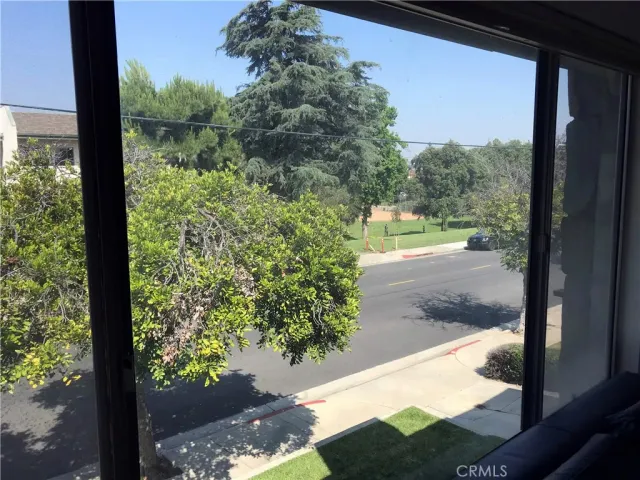 a view of a back yard from a window