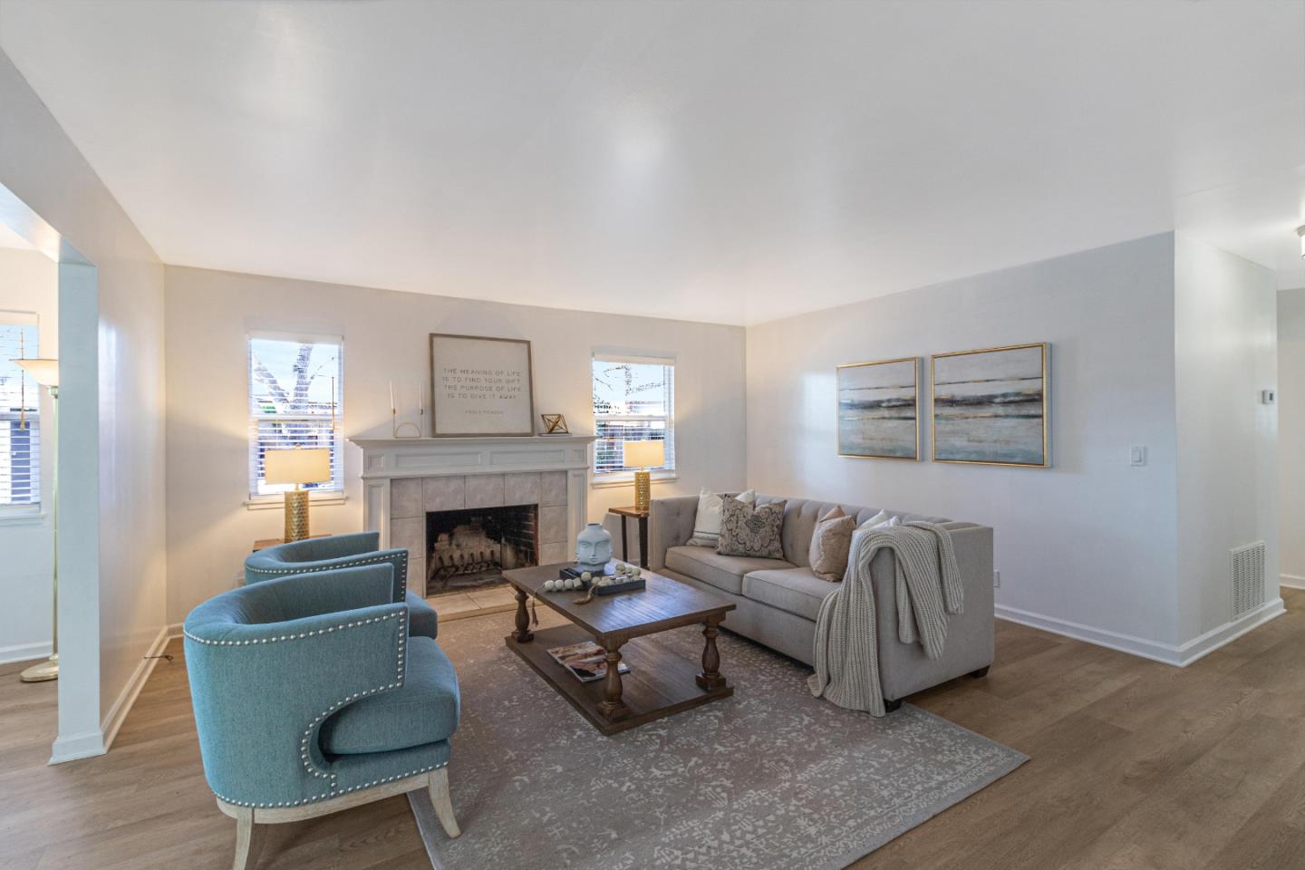 2319 Cimarron Drive Santa Clara, CA 95051 - Photo 7 of 42 a living room with furniture and a fireplace