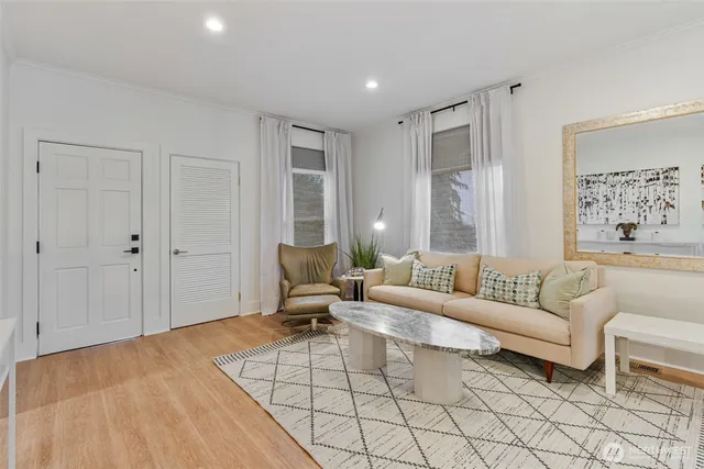 a living room with furniture