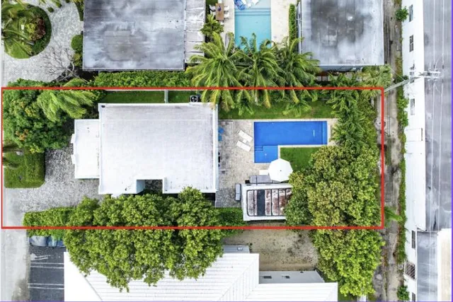 an aerial view of a house