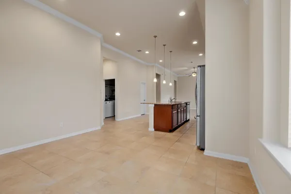 an empty room that has a window
