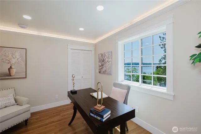 a living room with furniture and window