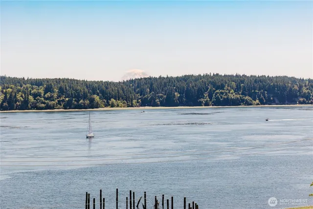 a view of a lake view and mountain view