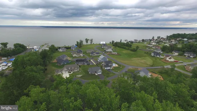 a view of a lake with a city