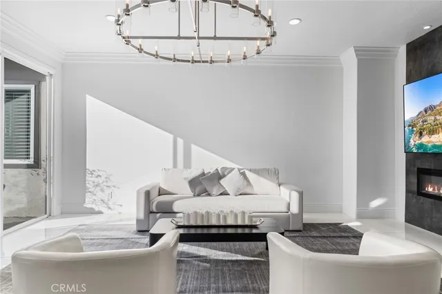 a bedroom with a bed and a mirror