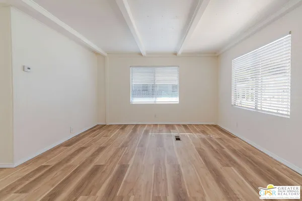 an empty room with a window