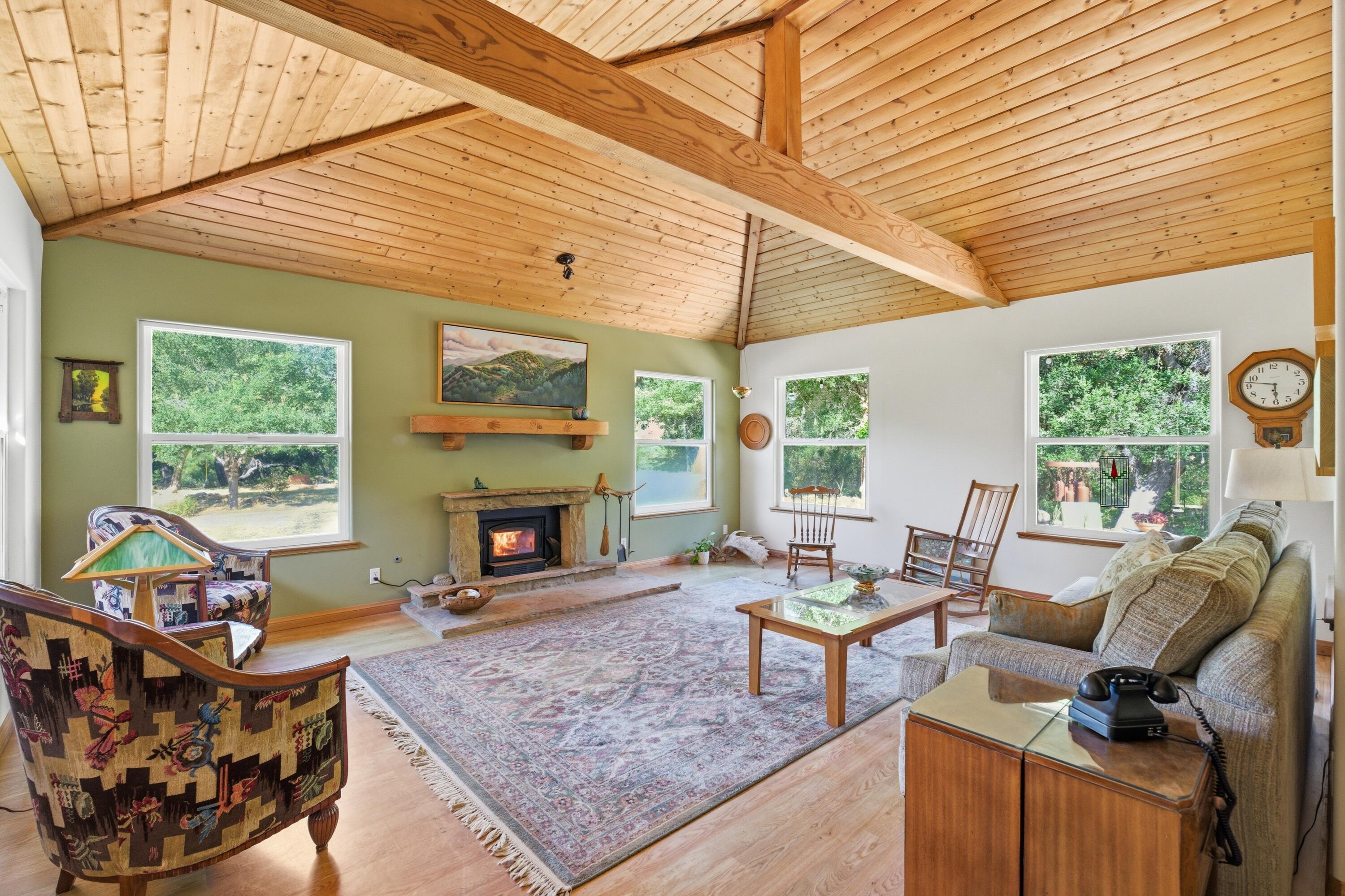 1743 San Marcos Pass Road Santa Barbara, CA 93105 - Photo 4 of 56 Living Room with Fireplace - Nature