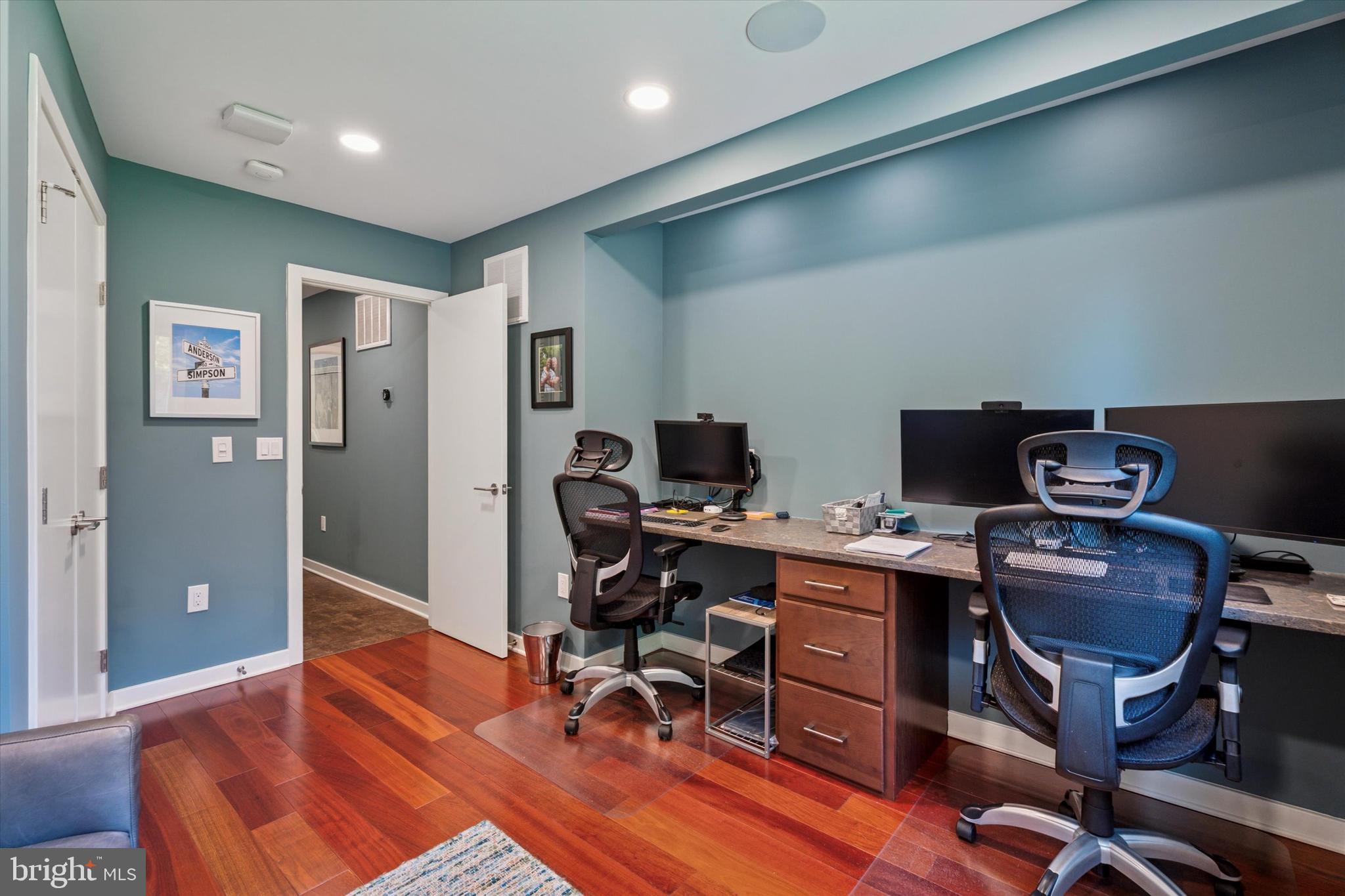 1641 Chattin Road Glenside, PA 19038 - Photo 34 of 48 a view of a workspace with furniture and wooden floor