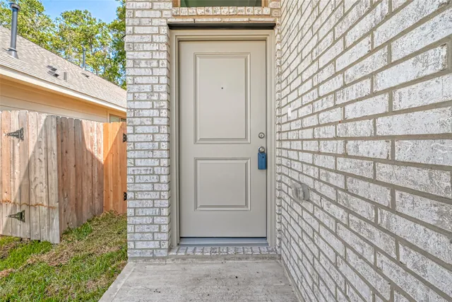 a view of a wooden door