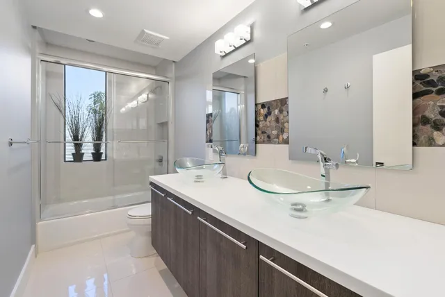 a bathroom with a shower