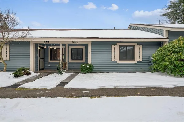 a view of a house with a patio