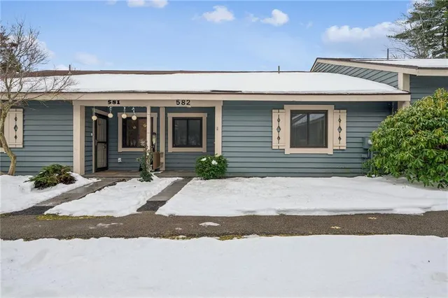 a view of a house with a patio