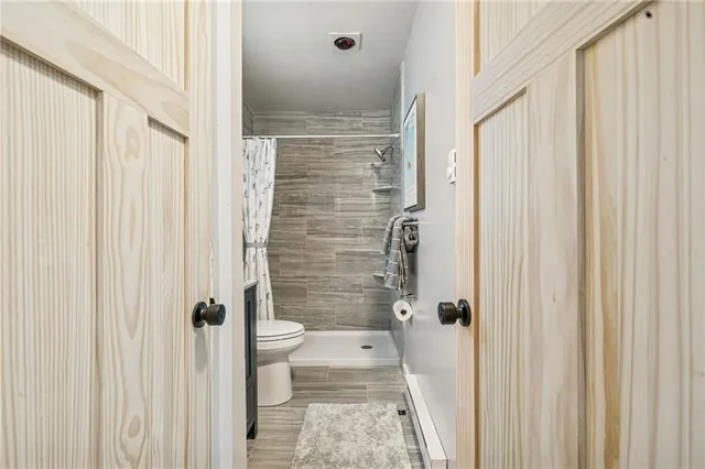 a bathroom with a shower