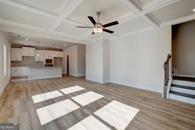 a view of small space with racks on the wall