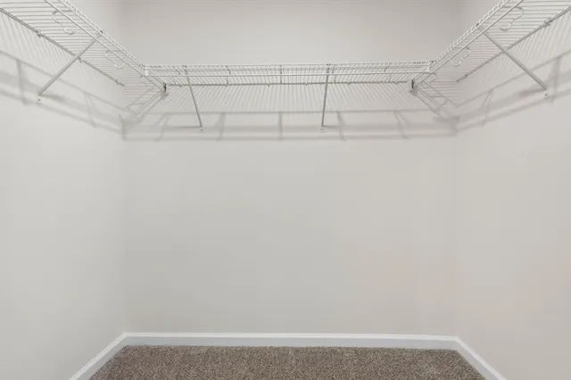 a view of a room with racks on the wall