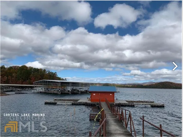 a view of a lake with houses