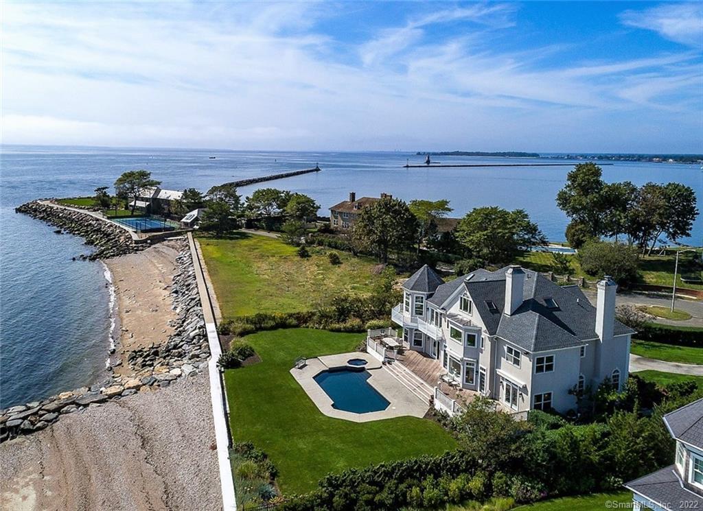 Incredible waterfront estate at the tip of Saddle Rock point...
