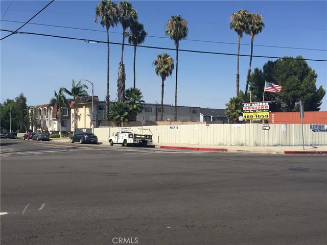 a view of a city street from a terrace