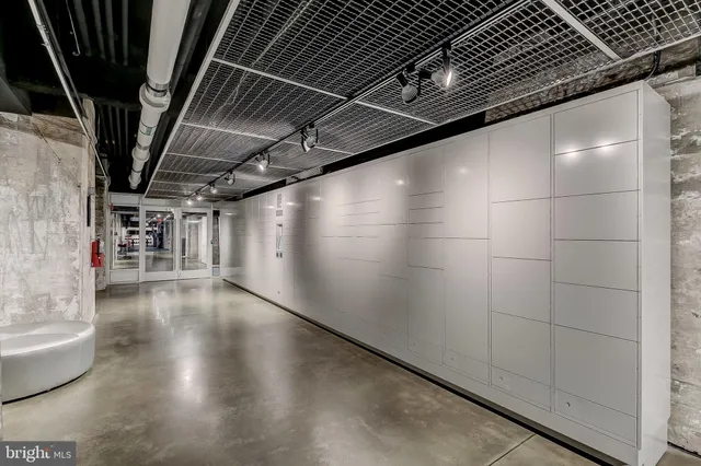 a view of a building with sitting area