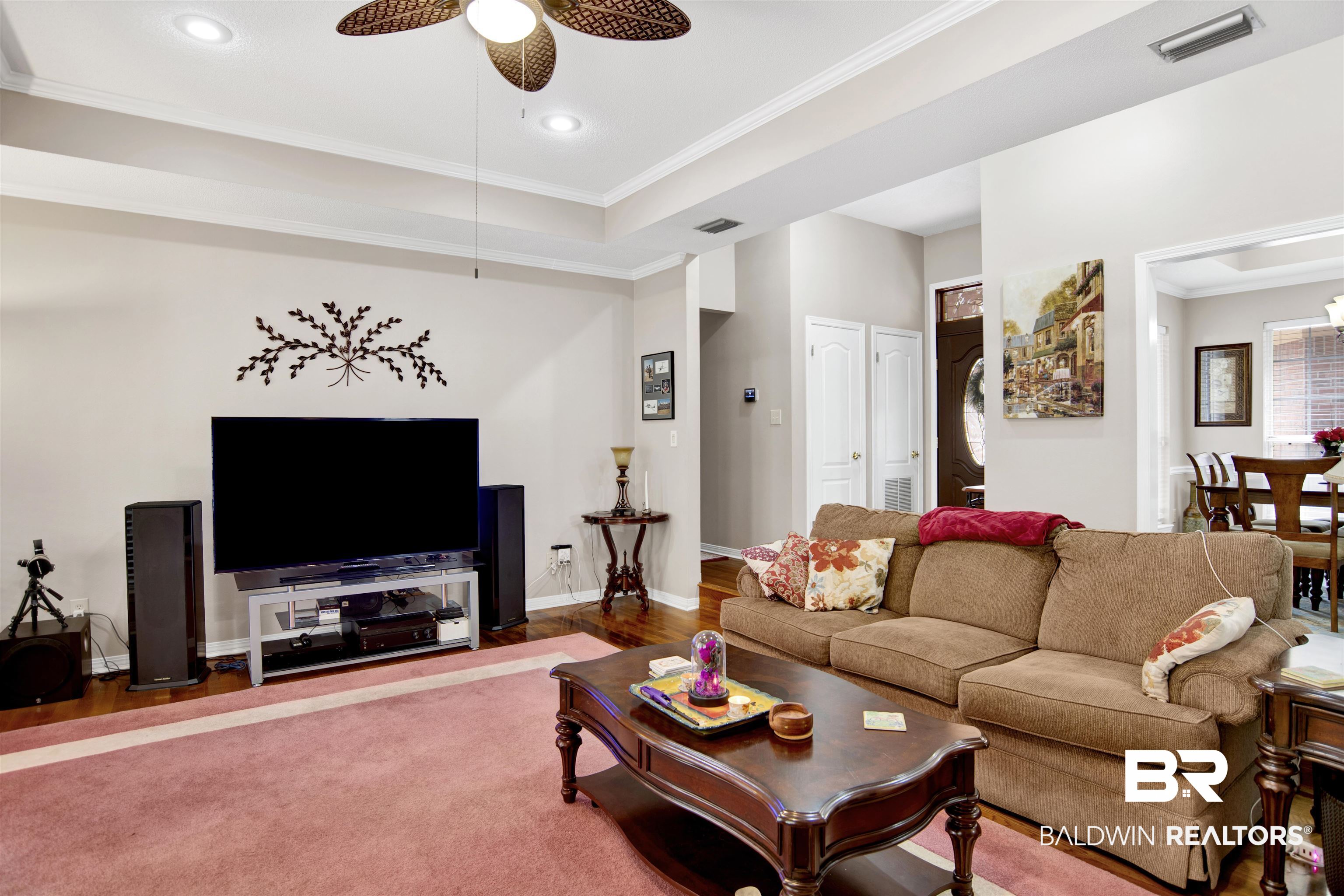 107 Virginia Circle Daphne, AL 36526 - Photo 12 of 47 Living area with tray ceiling and recessed lighting
