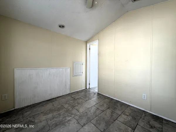 an empty room with entrance