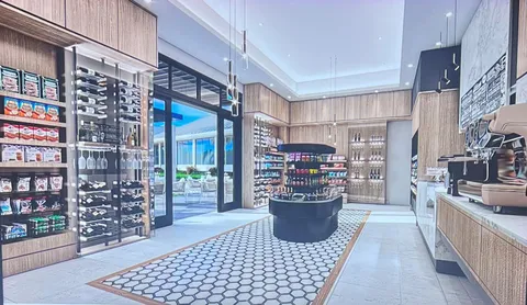 a view of a dining area with furniture window and outside view