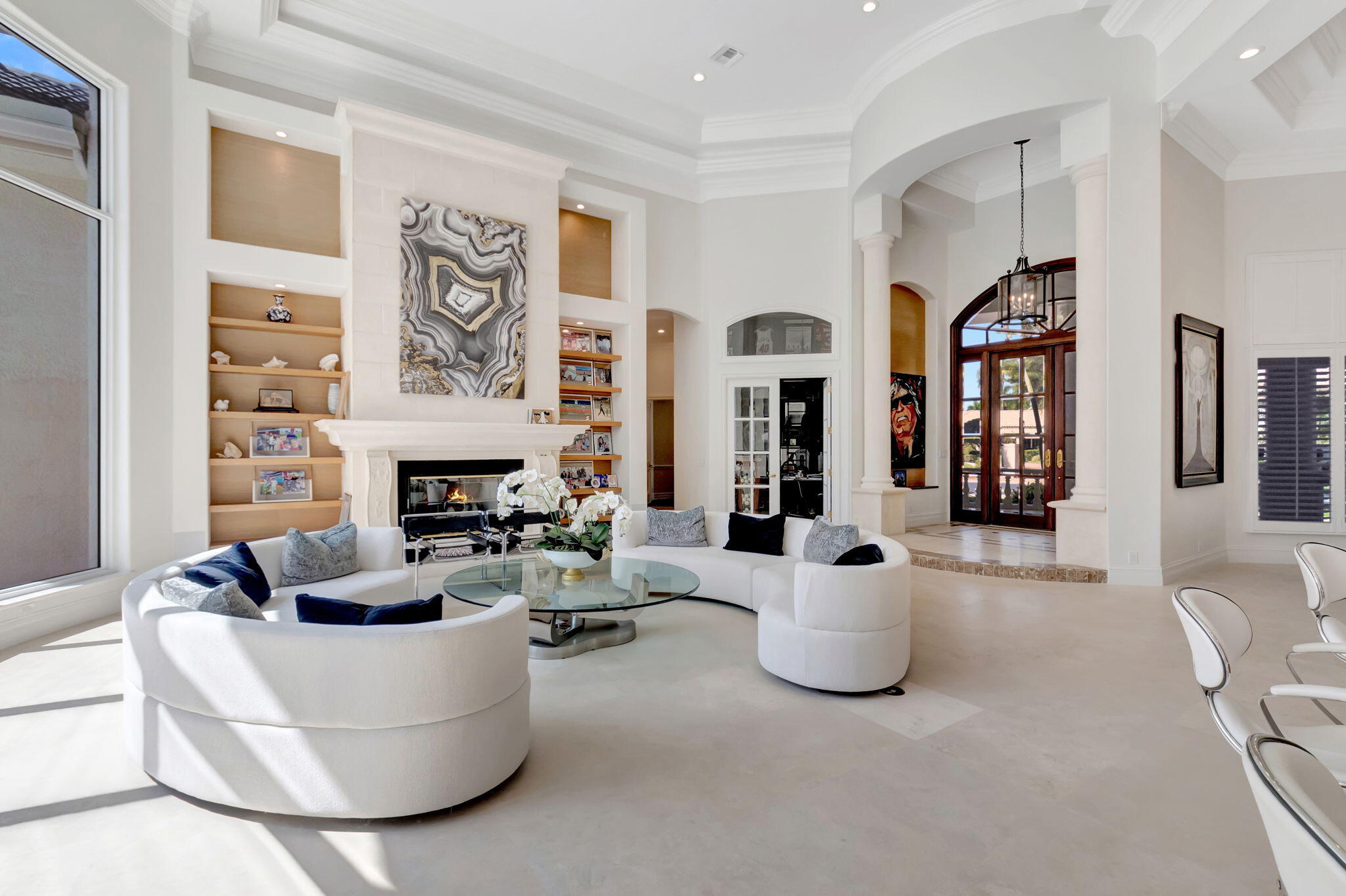 7090 Ayrshire Lane Boca Raton, FL 33496 - Photo 8 of 48 a living room with fireplace furniture and decor