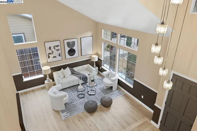 a living room with furniture