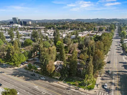 an aerial view of multiple house