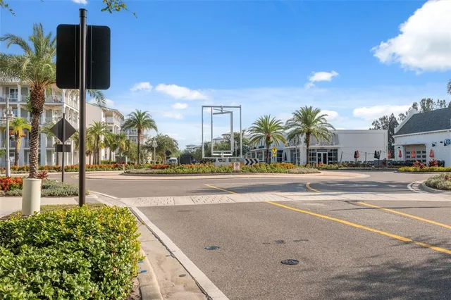 a view of a building with a yard