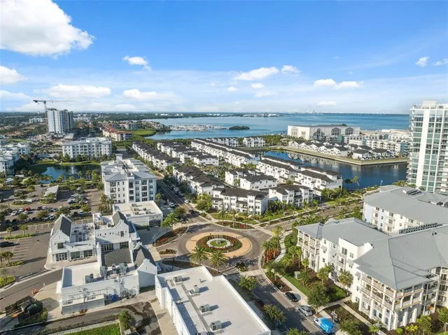 an aerial view of a city