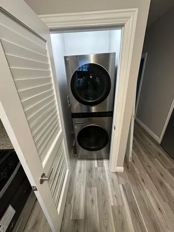 a view of washer and dryer in a utility room