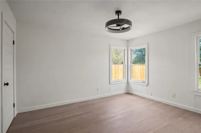 an empty room that has a window