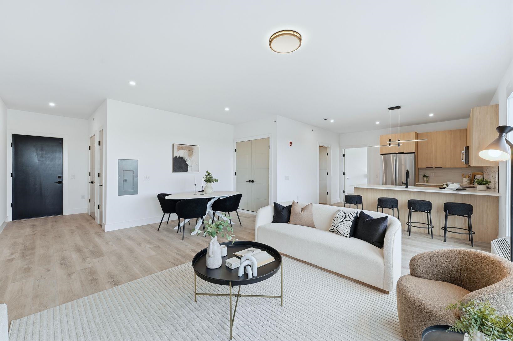 9-11 Passaic Street, Unit 302 Hackensack, NJ 07601 - Photo 4 of 13 a living room with furniture and a view of kitchen