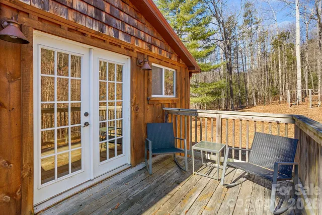 a view of a balcony with staircase