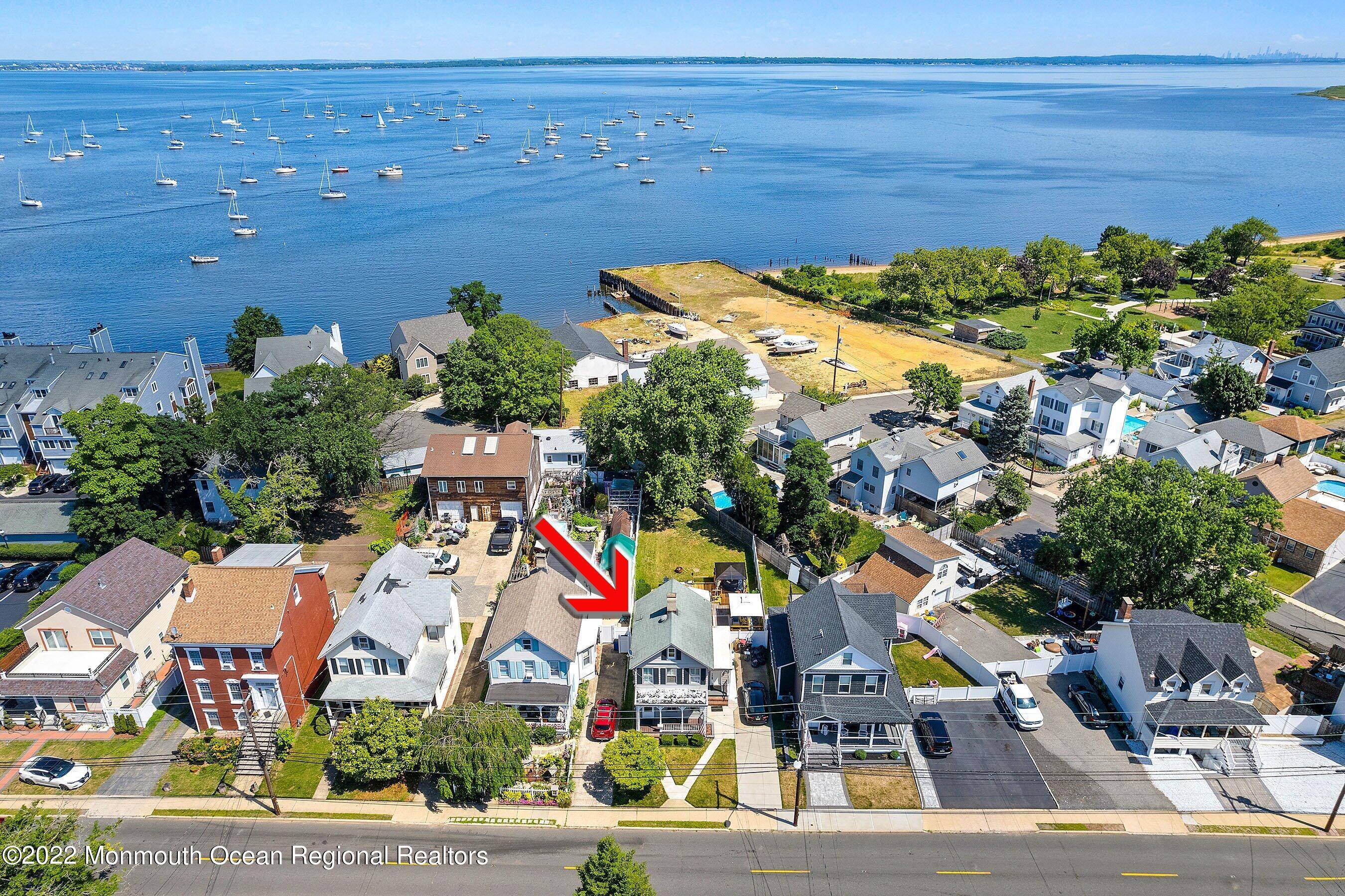167 1st Street Keyport, NJ 07735 - Photo 31 of 31 Front Aerial arrow