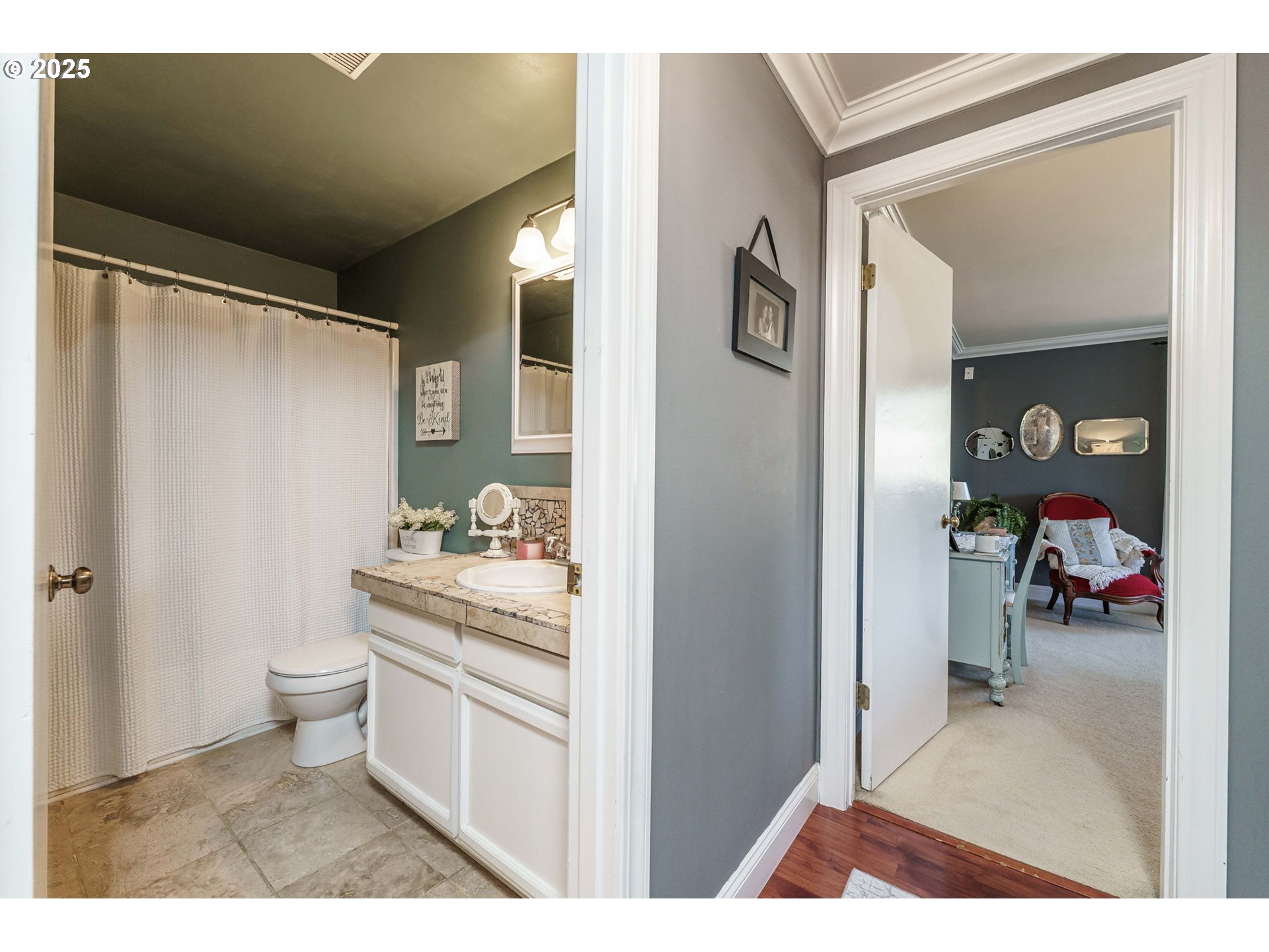737 Northwest 20th Avenue Camas, WA 98607 - Photo 16 of 40 a bathroom with a toilet a sink and a mirror