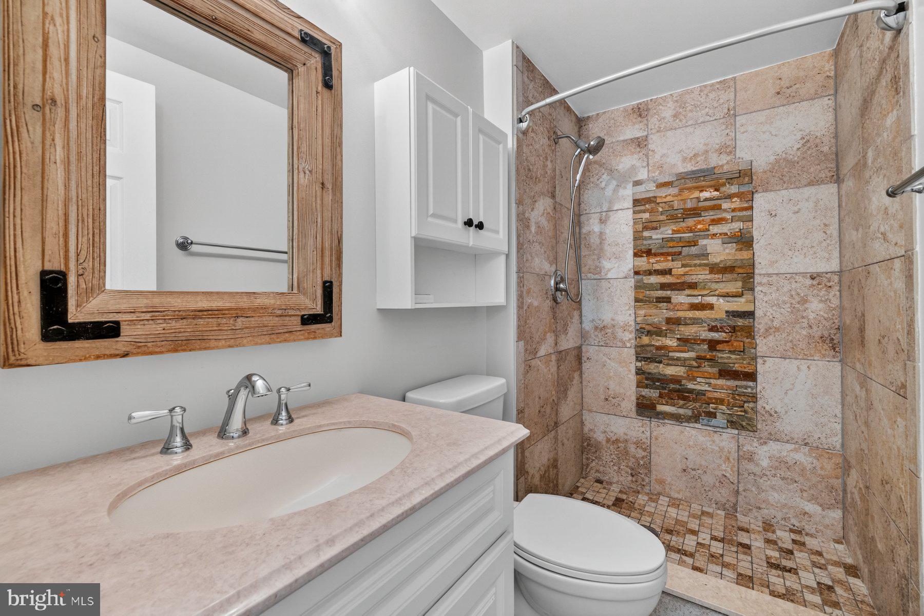7518 Candytuft Court Springfield, VA 22153 - Photo 19 of 47 a bathroom with a sink a toilet and shower