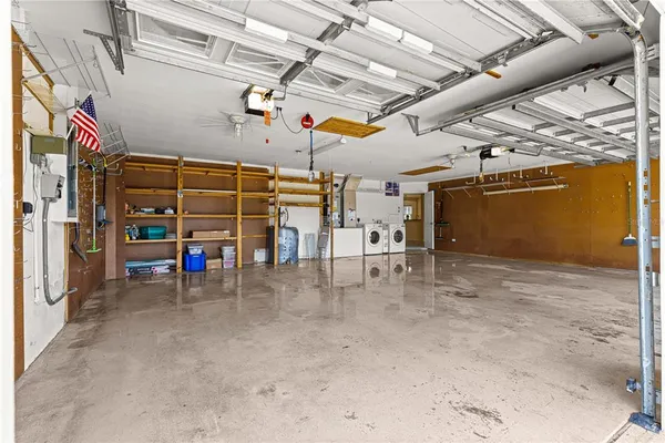 a view of a garage
