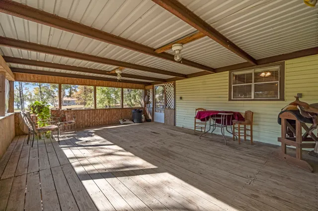 a view of a yard with large tree