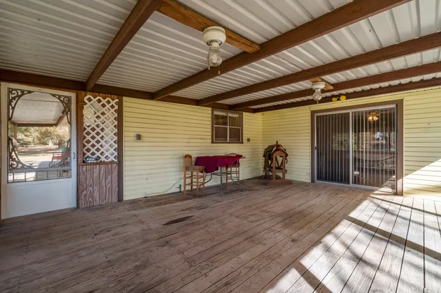 a view of a yard with a tree