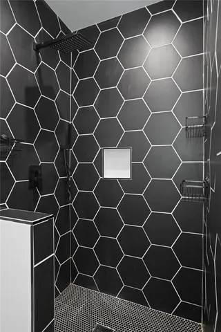 an outdoor space with a street