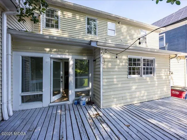 a view of a house with wooden floor