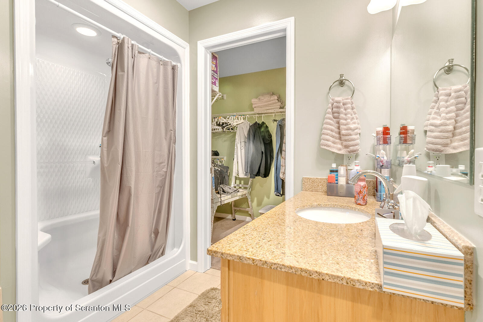 1611 Cherry Street Scranton, PA 18505 - Photo 55 of 86 a bathroom with a granite countertop sink and a mirror