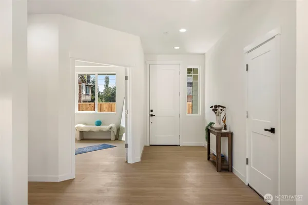 a view of livingroom with furniture and wooden floor